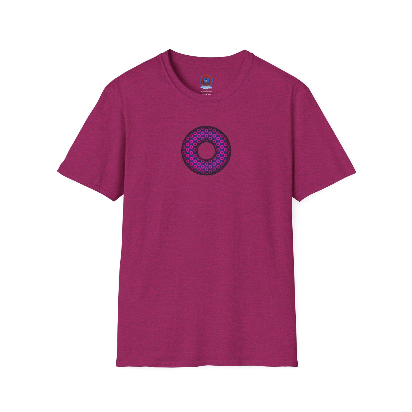 Plain Donuts/Unisex Soft-Style - "Plain Paradoxical Grided Donuts" - light magenta/dark blue donuts