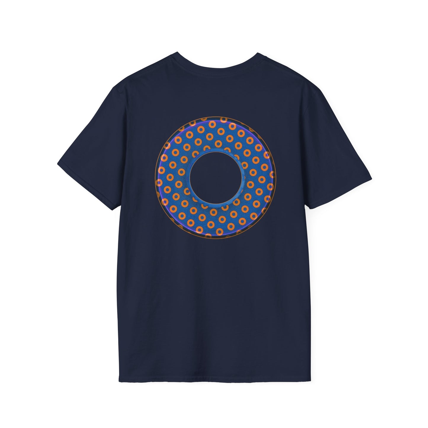 Plain Donuts/Unisex Soft-Style - "Plain Electric Paradoxical Donuts" - orange/blue donuts
