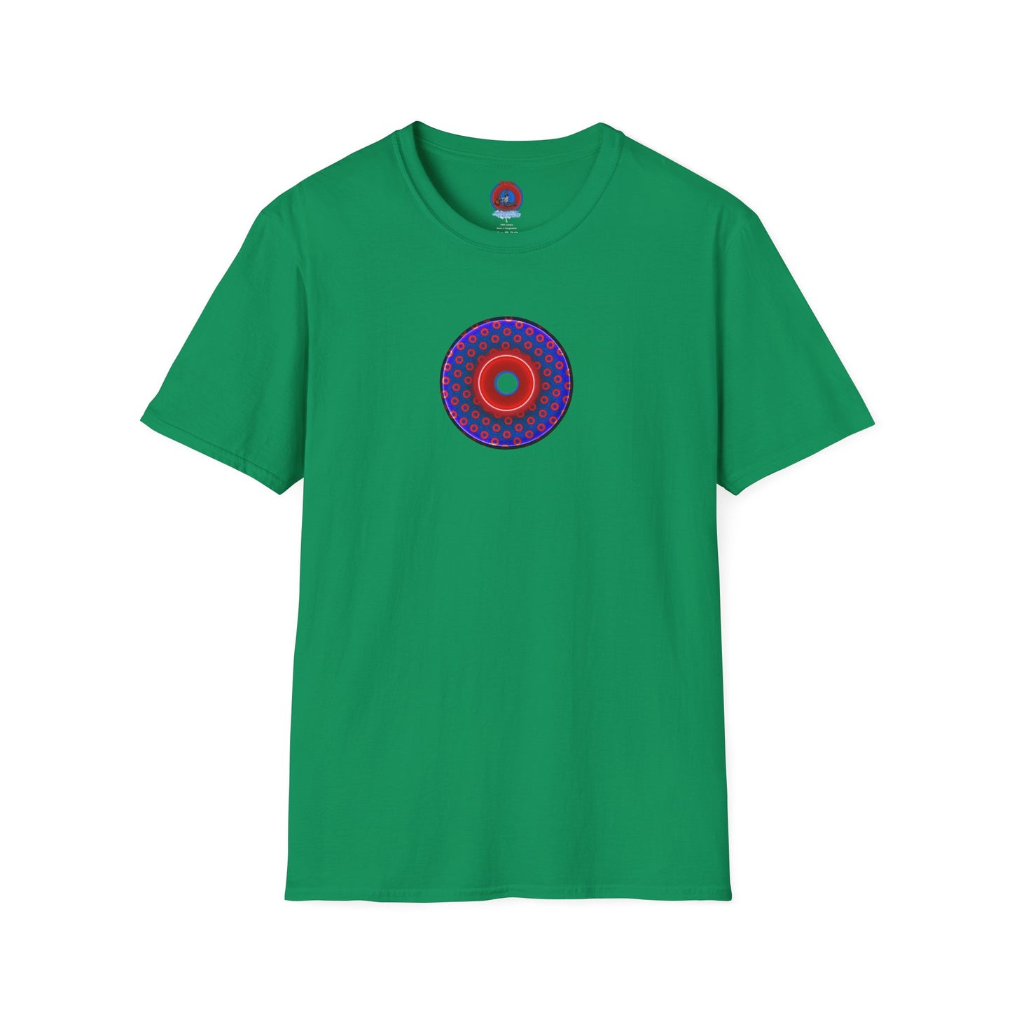 Classic Donut Tee - Unisex Soft-Style - "Vivid Donut inside a Paradox Donut" - blue/red electric paradox donut - variant 1