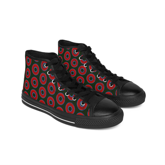 Men's Cushiony Convectors - High Tops - red vivid donuts w/deep forest green