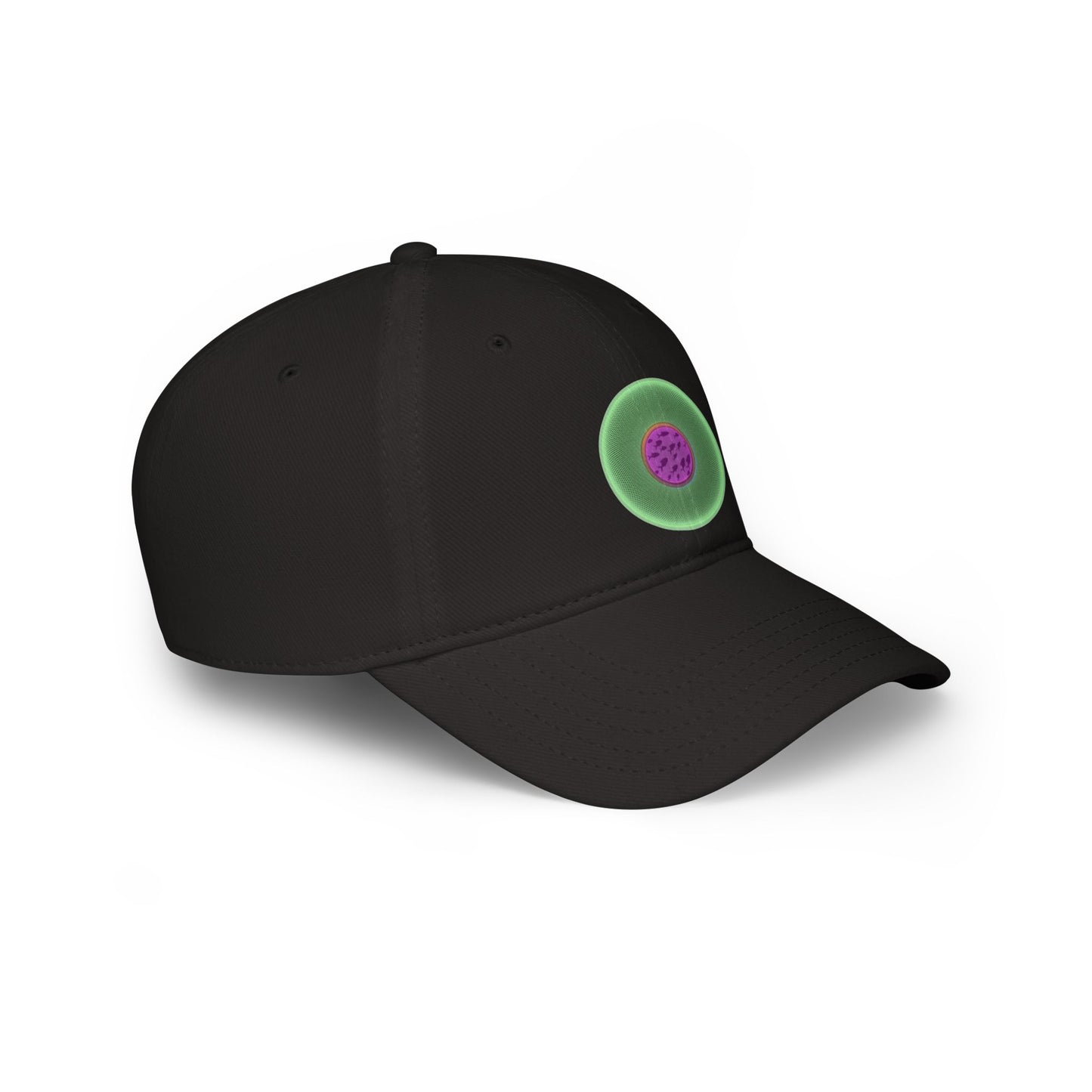 Lumpy Donut Baseball Cap - "Swimming by this Donut Cap" - variant 3 - light green/magenta phatty donut w/