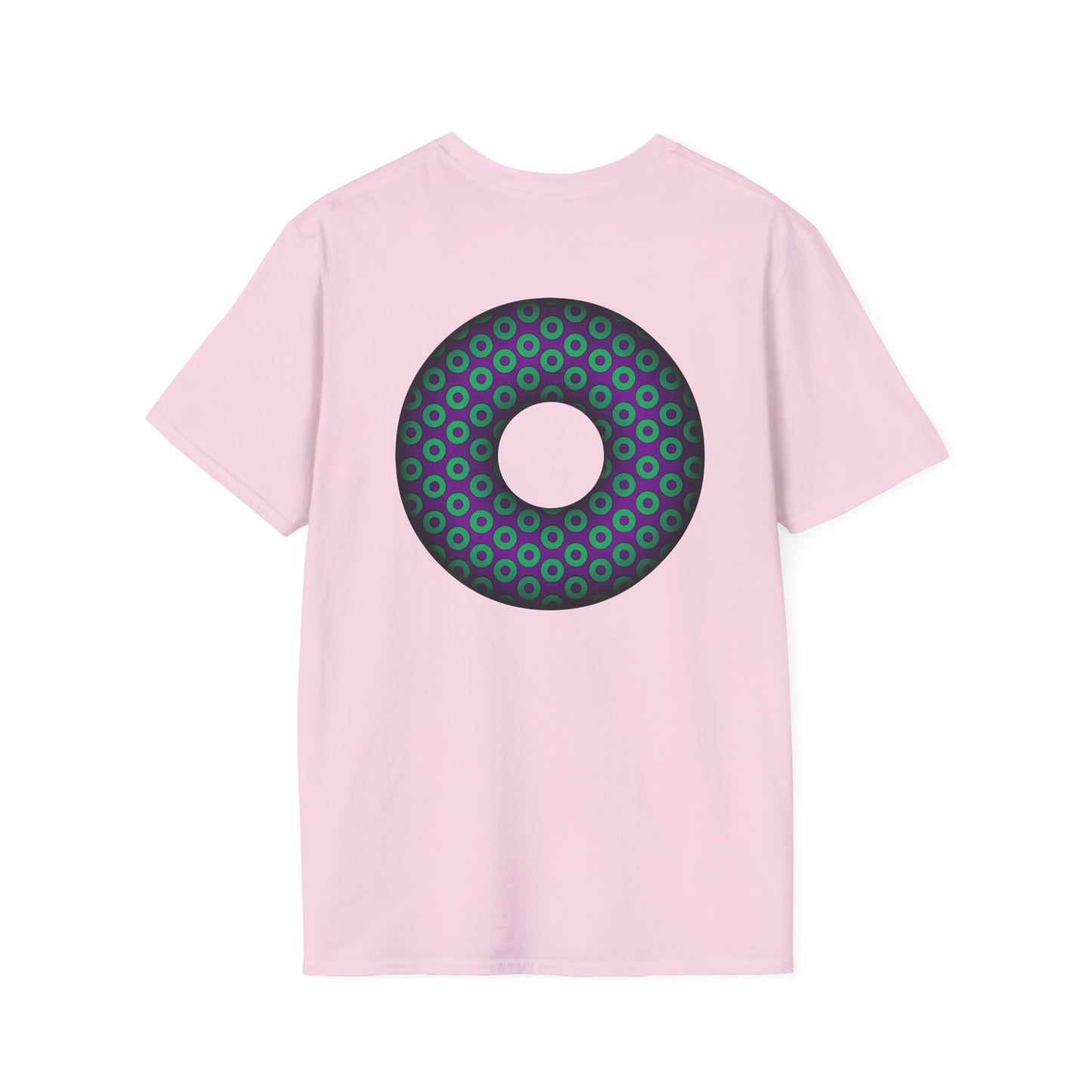 Plain Donuts/Unisex Soft-Style - "Plain Paradoxical Grided Donuts" - green/purple donuts