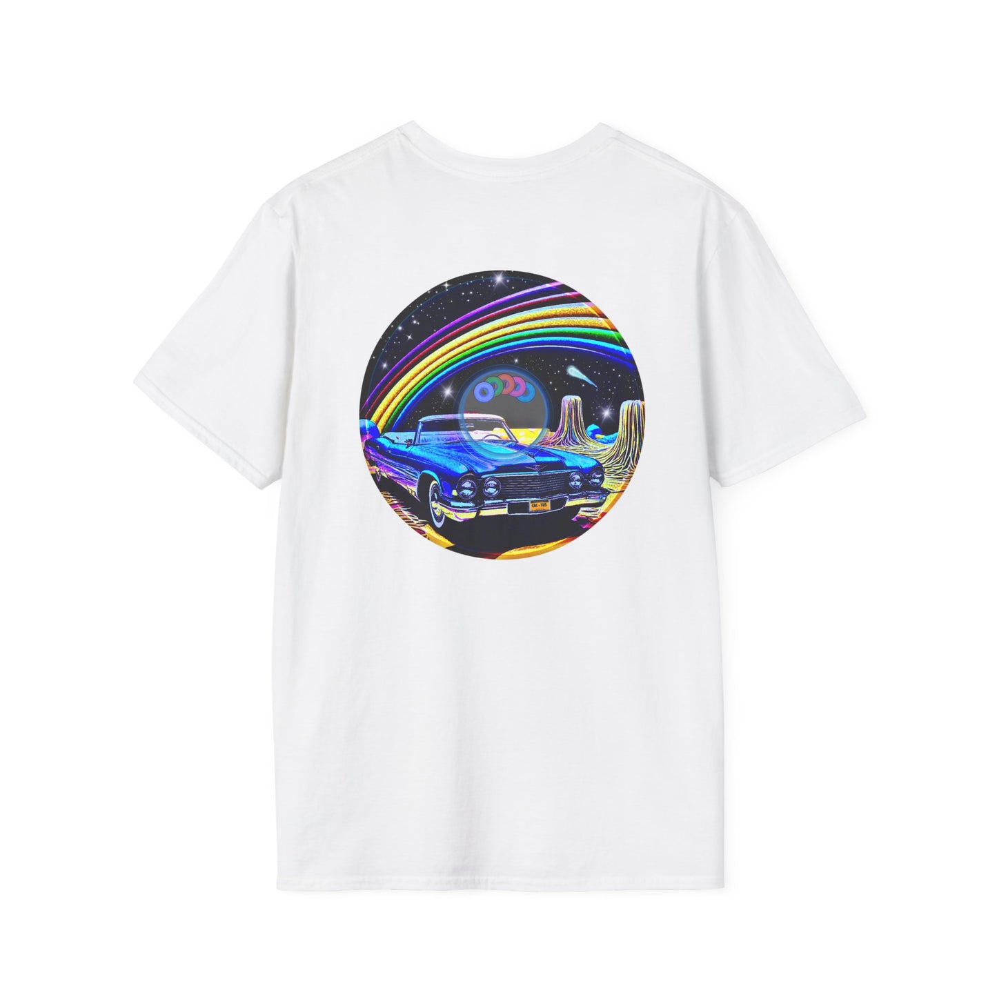 Classic Donut Tee - Unisex Soft-Style - "Halley's Caddy" - series 1.0  - variant 2 - black/picture donut