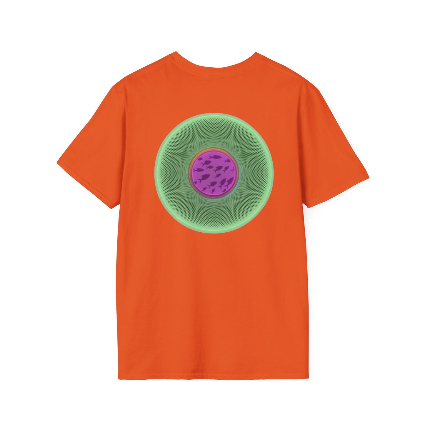 Classic Donut Tee - Unisex Soft-Style - "Swimming By" - variant 1 - series 1.0 - florescent green donut