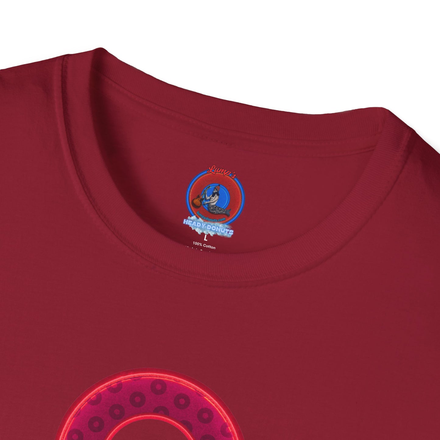 Plain Donuts/Unisex Soft-Style - "Plain Wide Mouthed Paradoxical Donuts" - dark red/bright red donuts