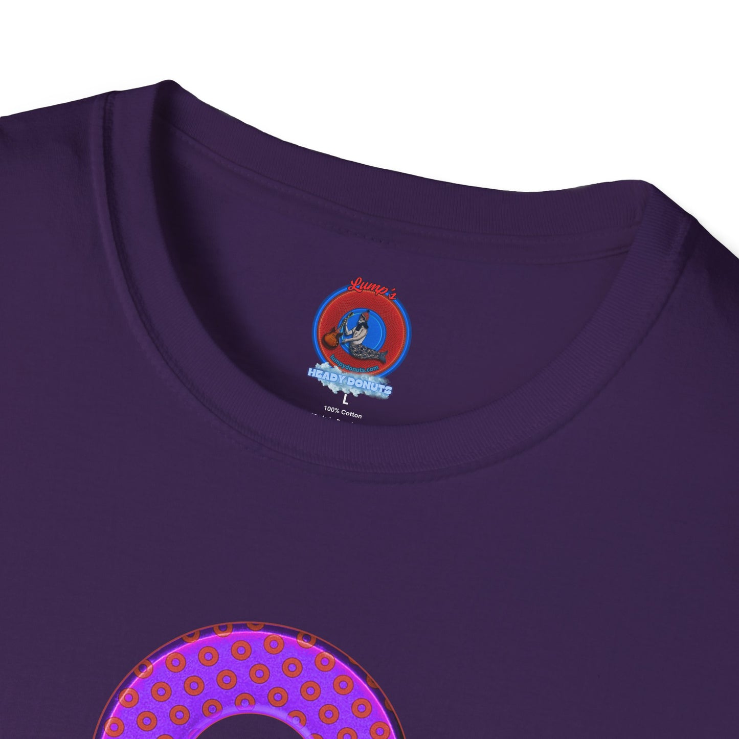 Plain Donuts/Unisex Soft-Style - "Plain Electric Paradoxical Donuts" - bright purple/red donuts