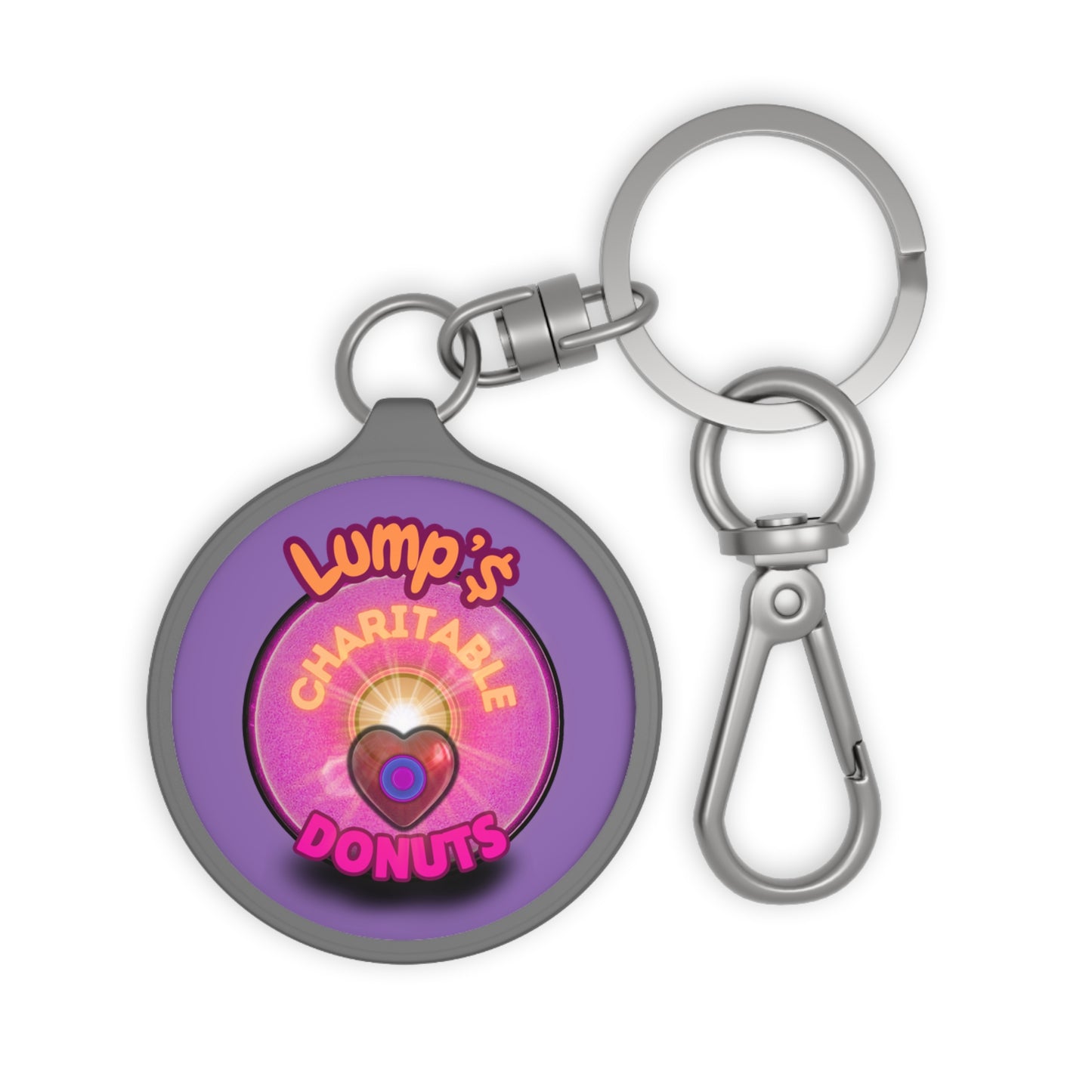 Lumpy Donut Keychain - "Lump's Charitable Donut" - series 1.0 - magenta - [*charitable donut]