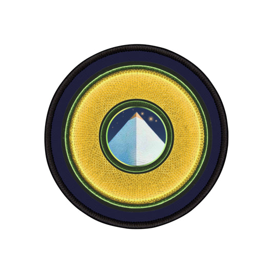 Iron-On Donut Patch - "Limestone Donut Patches so Large" - rustic golden donut - variant 3