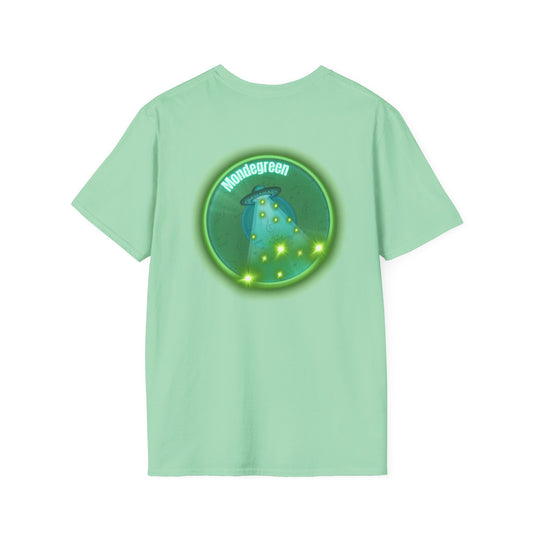 Classic Donut Tee - Unisex Soft-Style - "Close Encounters of the Delaware kind - Mondegreen Donut"  " variant 1 - green donut