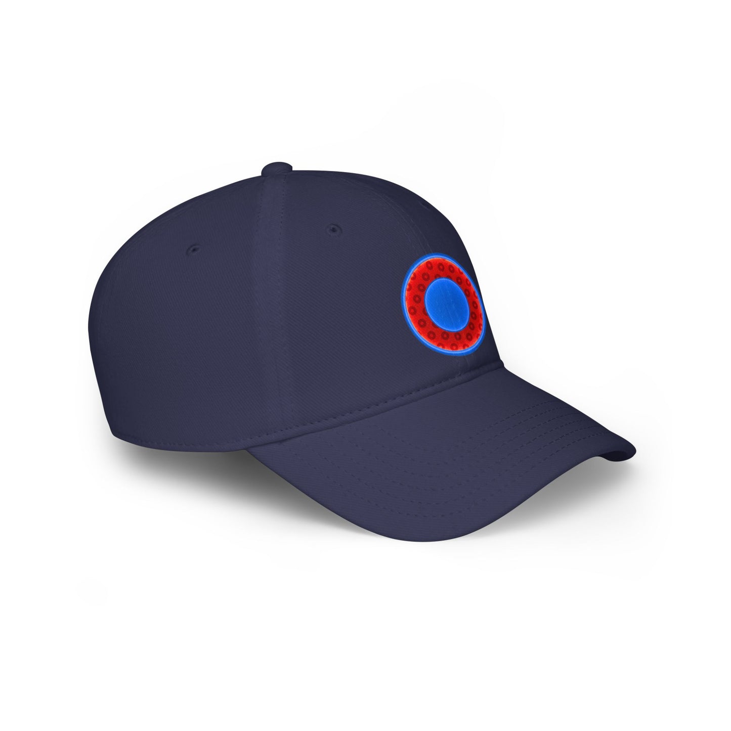 Lumpy Donut Baseball Cap - "Plain Paradoxical Wide Mouth Donut Cap" - paradoxical blue/red wide mouth donut w/ - variant 3