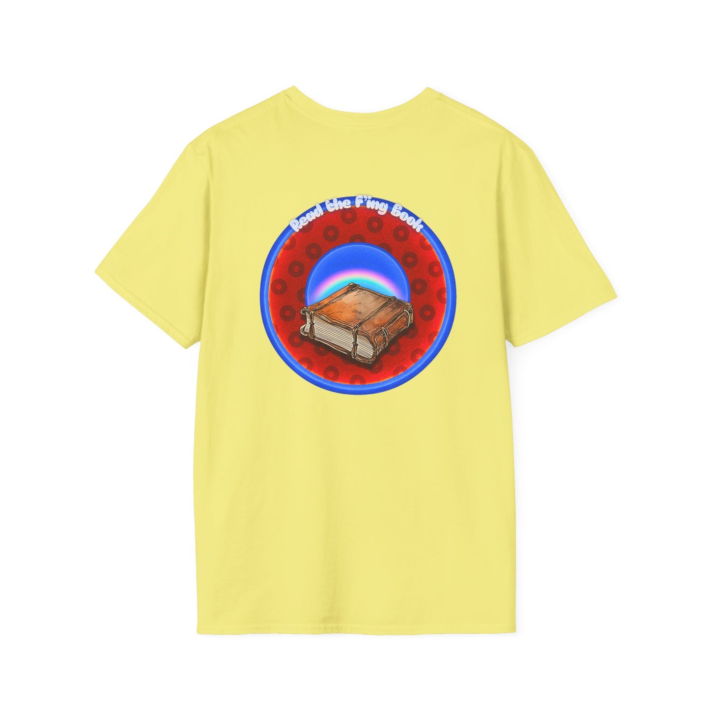 Classic Donut Tee - Unisex Soft-Style - "Read the F'ing Donut" - red/blue paradoxical donut