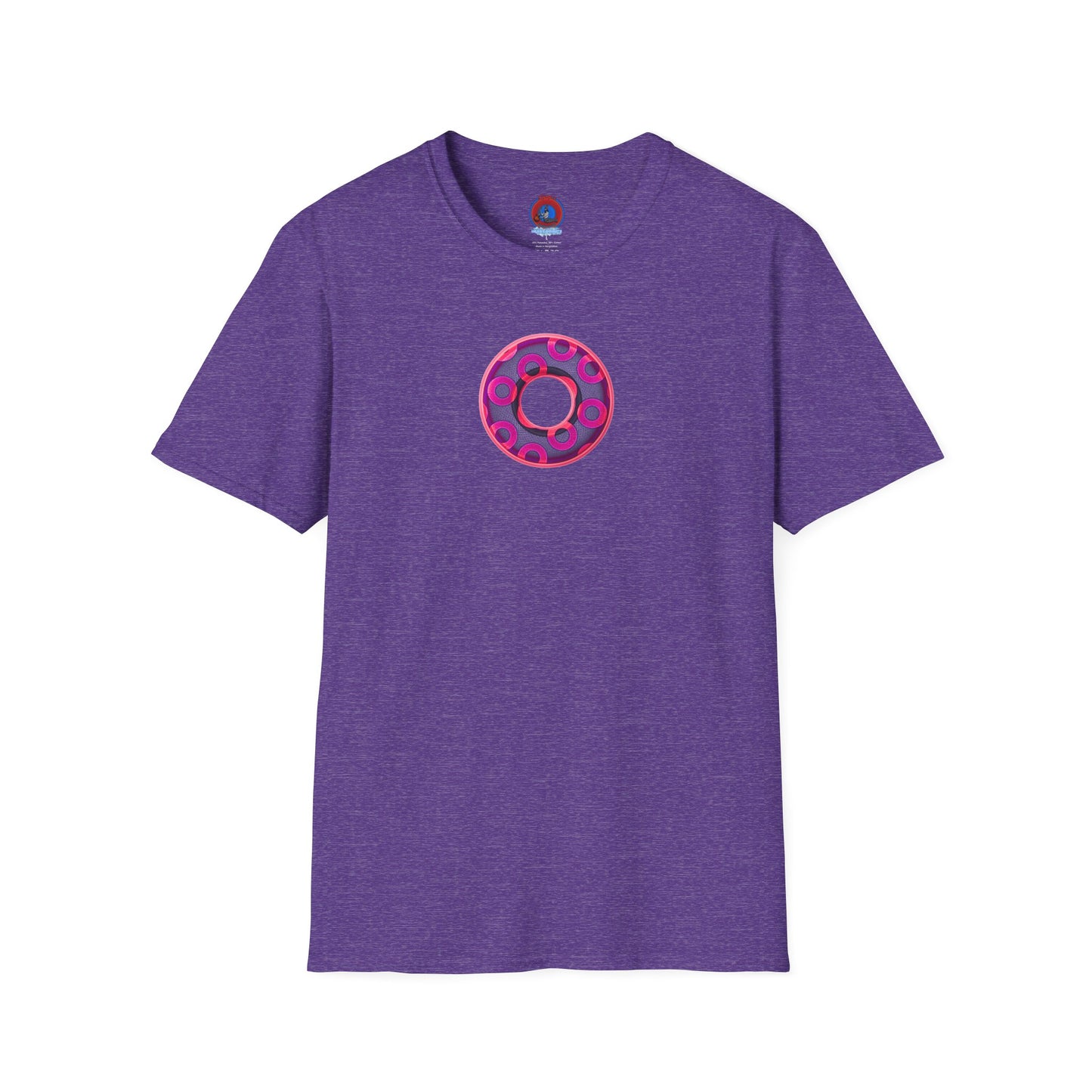 Plain Donuts/Unisex Soft-Style - "Plain Rustic Paradoxical Donuts" - magenta/dark purple donuts