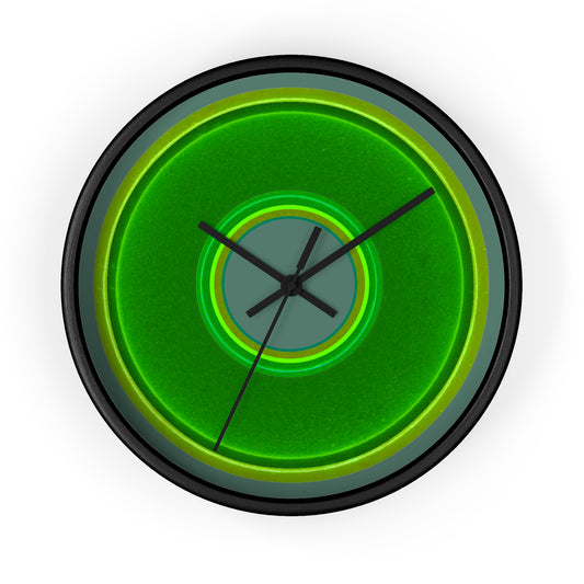 Lumpy Wall Clock - green vivid donut - variant 6 - w/Fenway green background