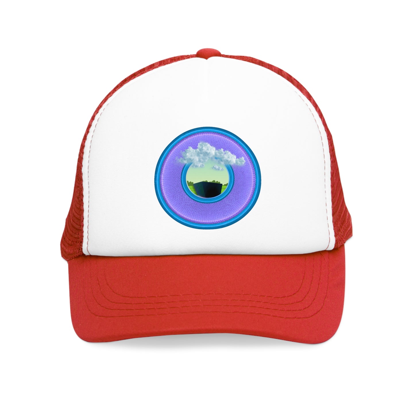 Lumpy Trucker Hat - "Got Rhombus?" - variant 4- purple/blue donut
