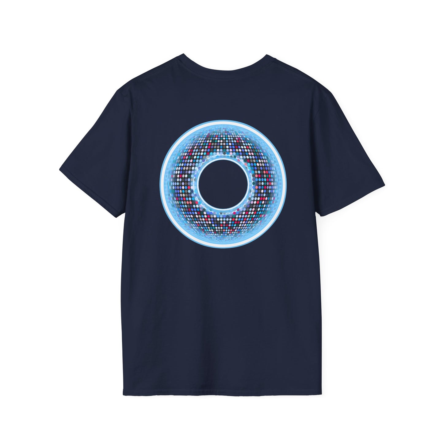 Classic Donut Tee - Unisex Soft-Style - "Microdot Donut" - light blue pixilated donut