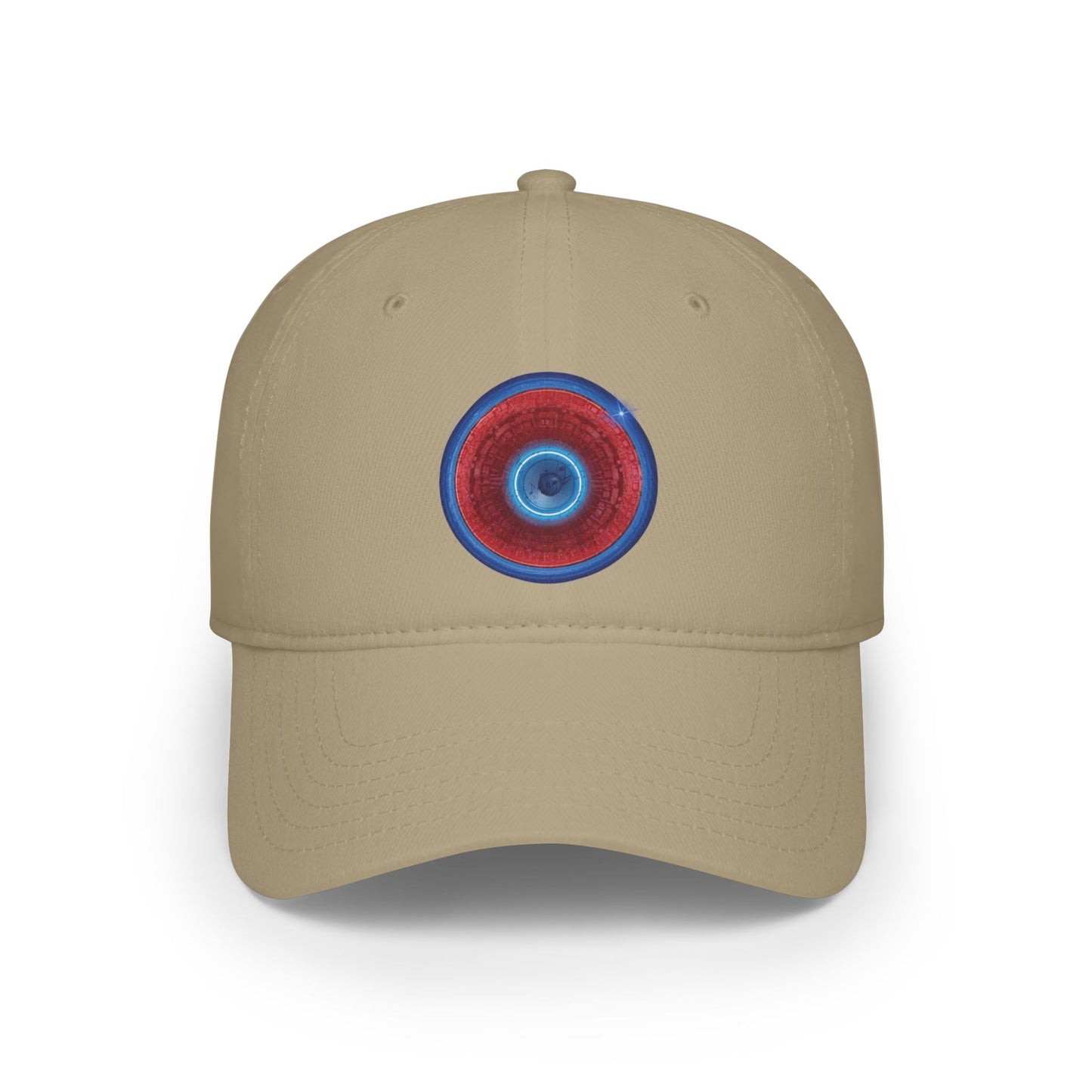 Lumpy Donut Baseball Cap - "Homer's Perfect Donut" - variant 2 - vivid red tube donut w/