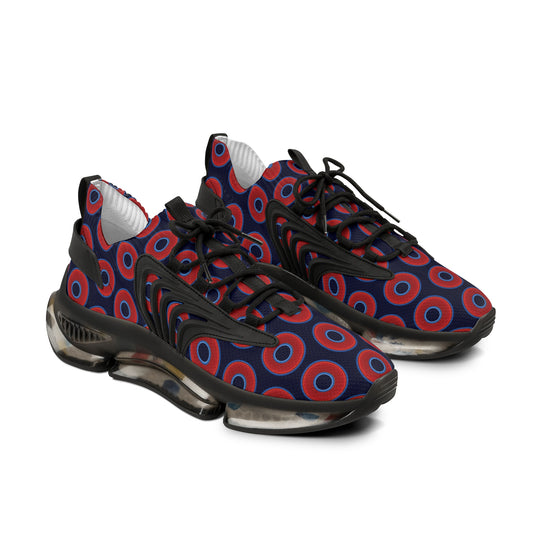 Donut Kicks - red vivid donut print w/midnight blue background