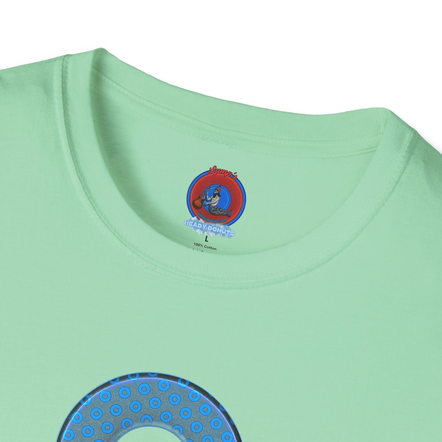Plain Donuts/Unisex Soft-Style - "Plain Electric Paradoxical Donuts" - light blue/light teal donuts