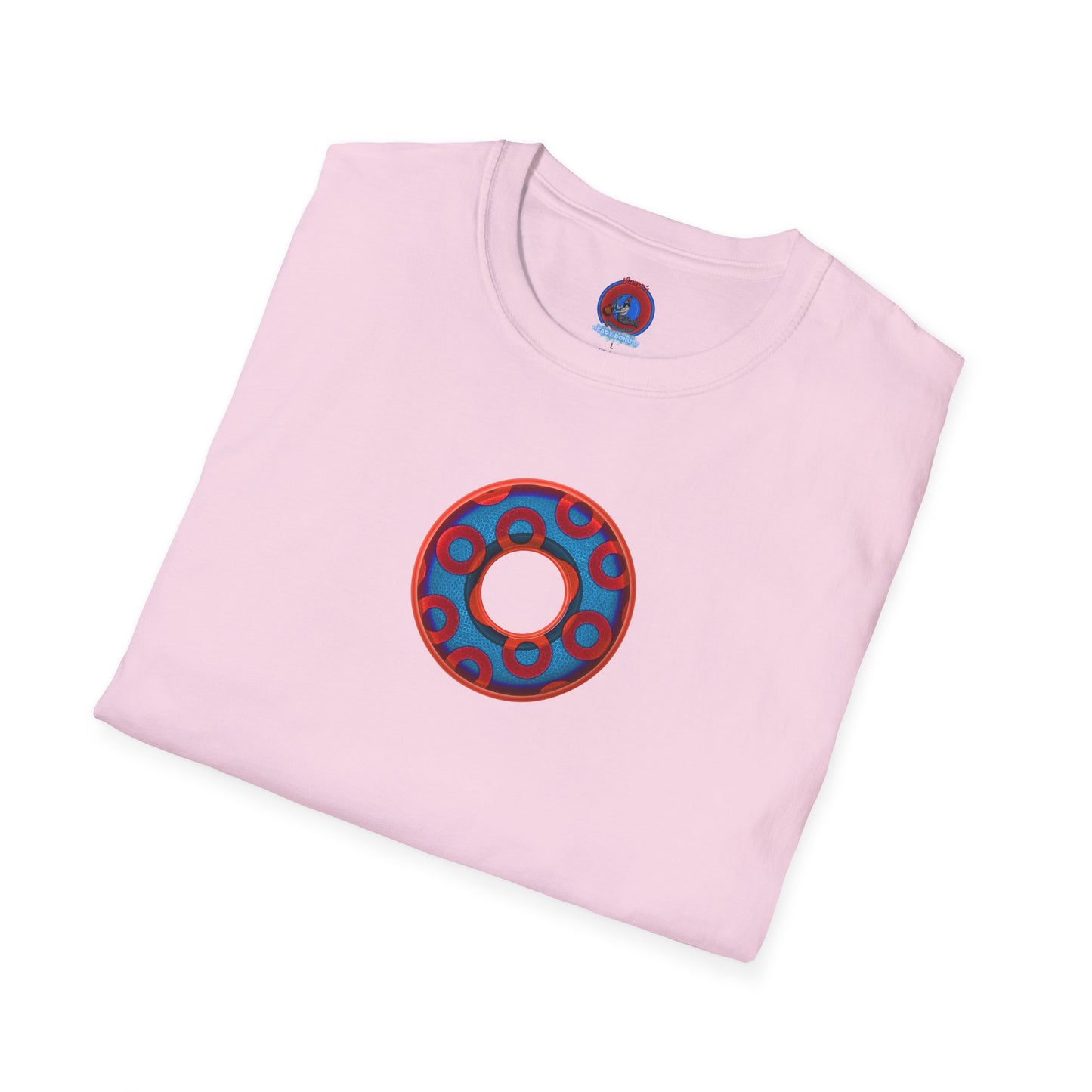 Plain Donuts/Unisex Soft-Style - "Plain Rustic Paradoxical Donuts" - red/light royal blue donuts