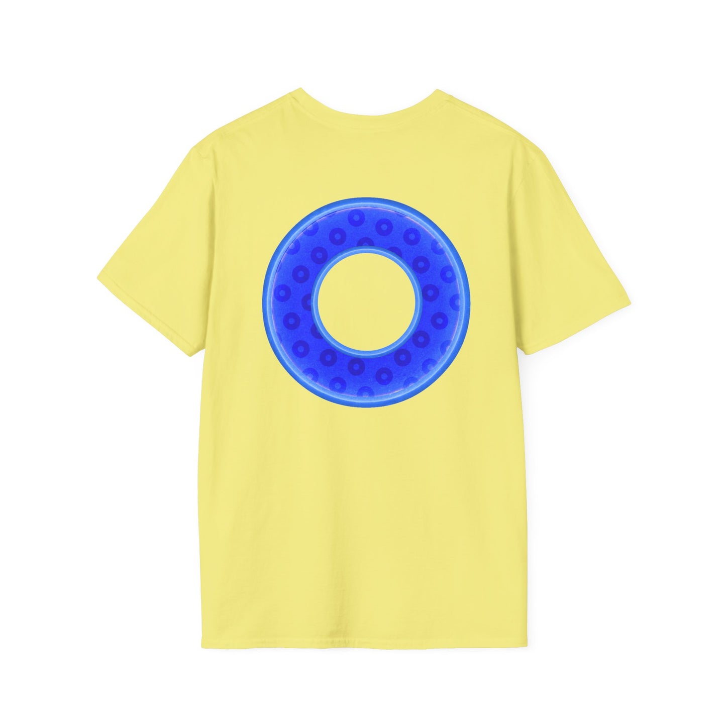 Plain Donuts/Unisex Soft-Style - "Plain Wide Mouthed Paradoxical Donuts" - bright blue/light blue blue donuts