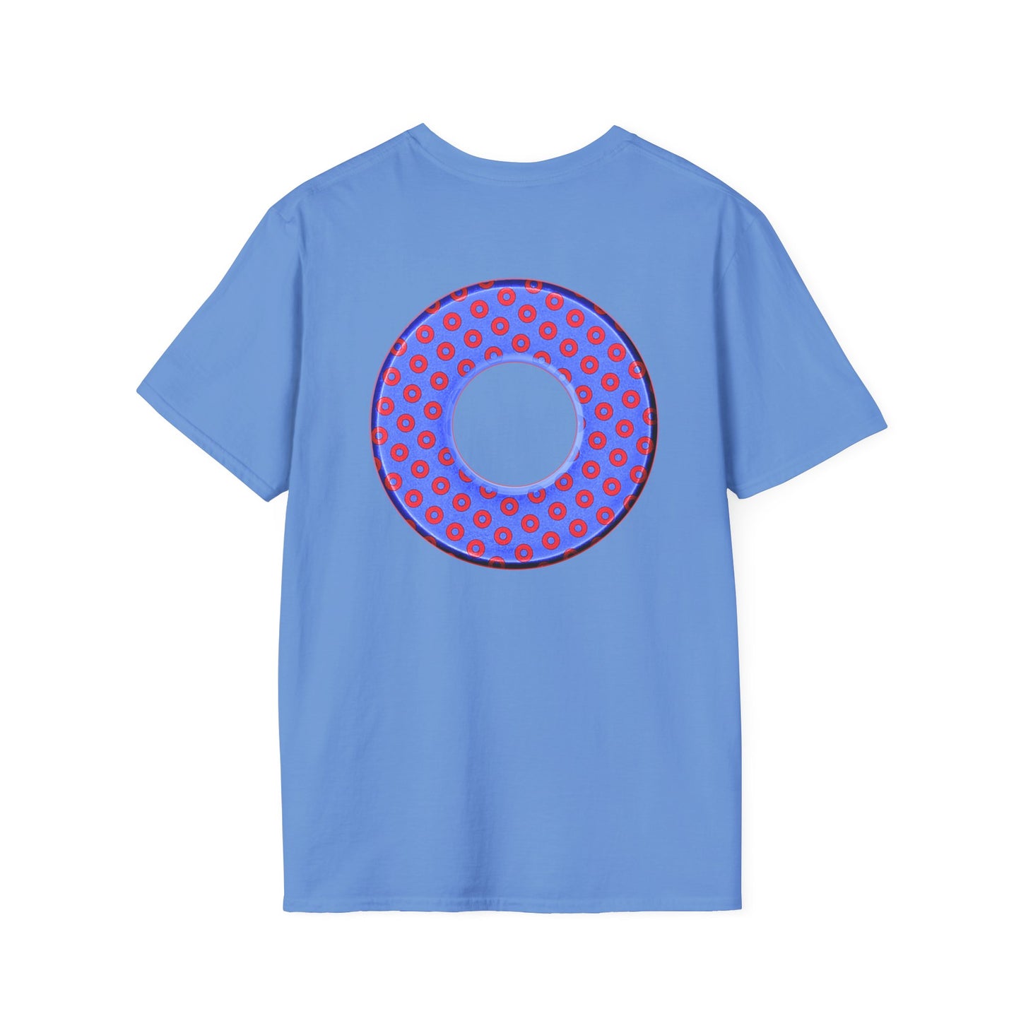 Plain Donuts/Unisex Soft-Style - "Plain Electric Paradoxical Donuts" - light royal blue/red donuts
