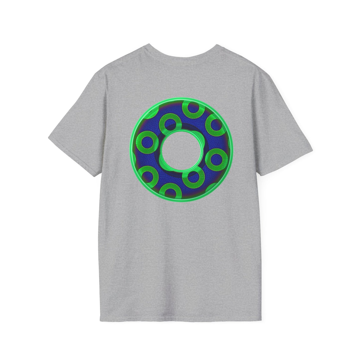 Plain Donuts/Unisex Soft-Style - "Plain Rustic Paradoxical Donuts" - light green/dark blue donuts