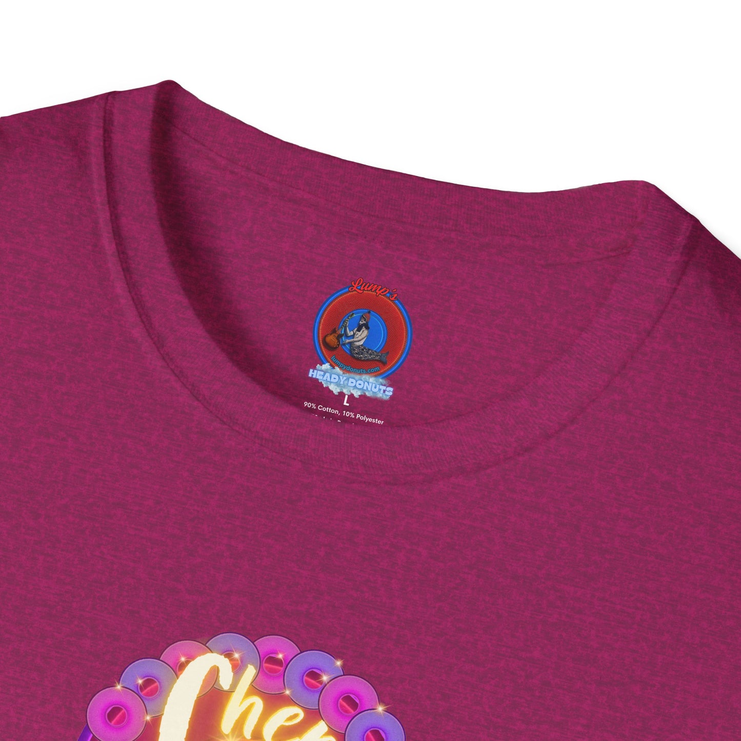 Classic Donut Tee - Unisex Soft-Style - "Chering is Caring Donut' - vivid magenta/purple donut