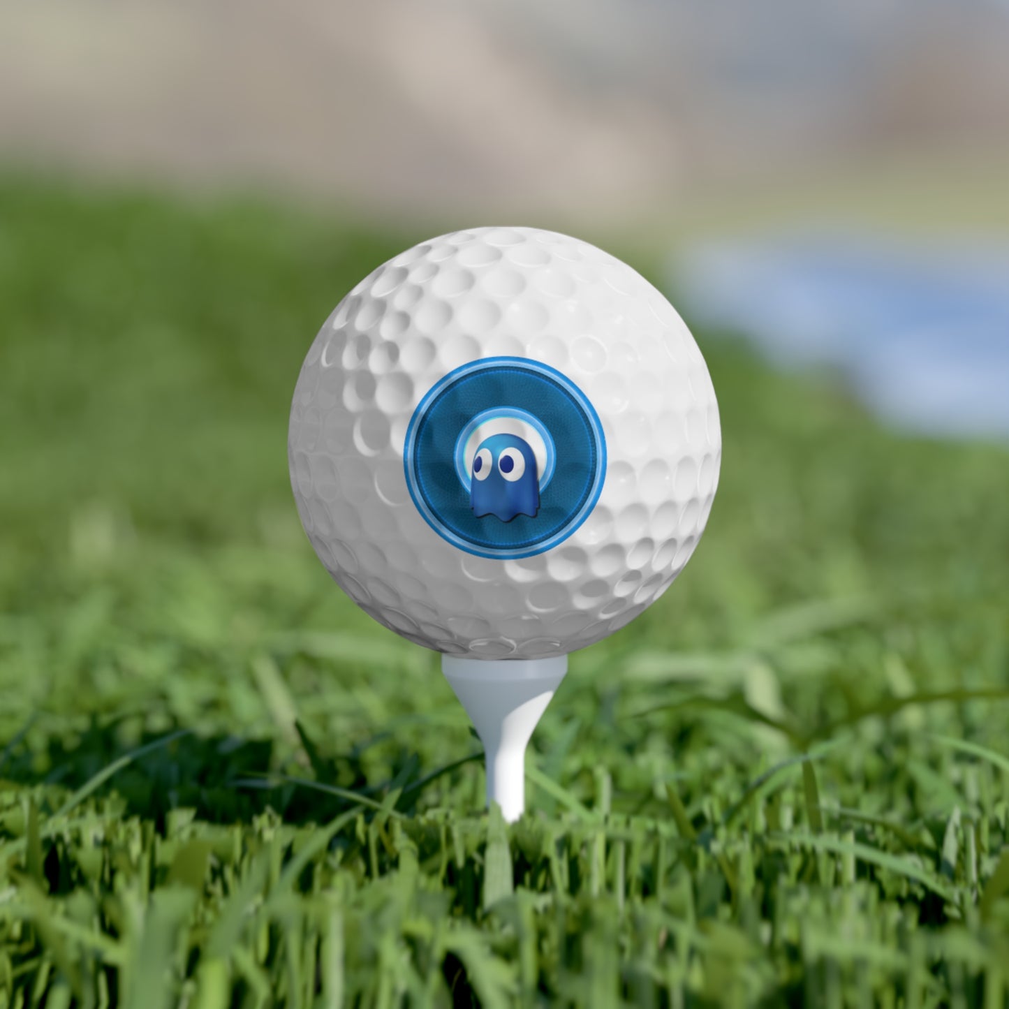 Lumpy Donut Golf Balls - 6-pack - "You Ghosted that Golf Ball" - blue/light blue rustic donut - variant 2