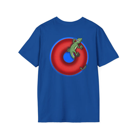 Classic Donut Tee - Unisex Soft-Style - "Practically Extinct Tee Shirt" - plump vivid red donut- variant 2