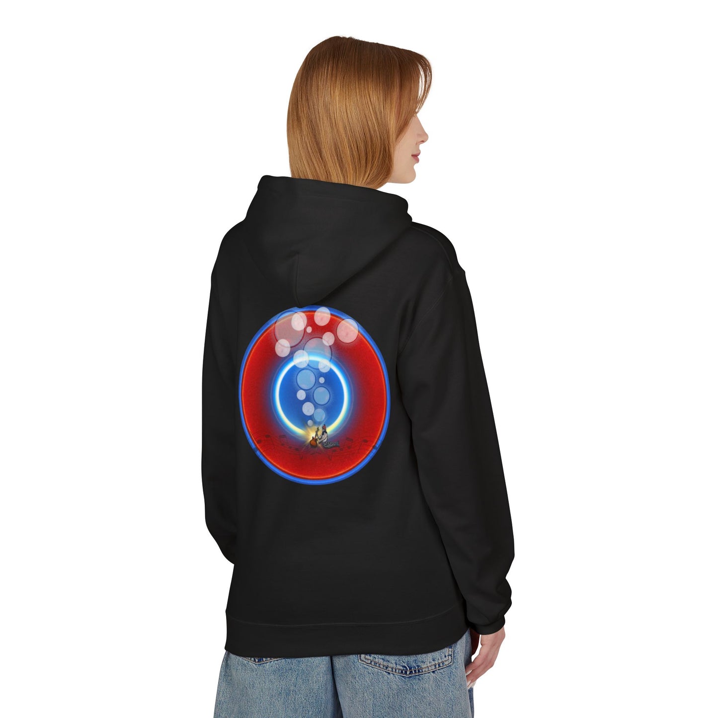 Fleece Harry Hoodies [Midweight Soft-style] - "The Bubbler's Donut" - w/rustic red donuts