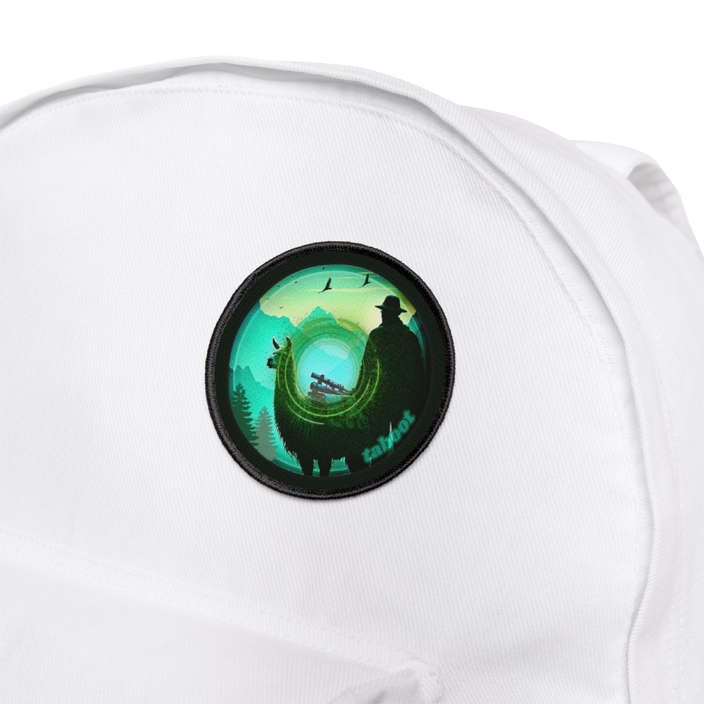 Iron-On Donut Patch - "The Taboo(t) Donut Patch" - vivid green pic donut