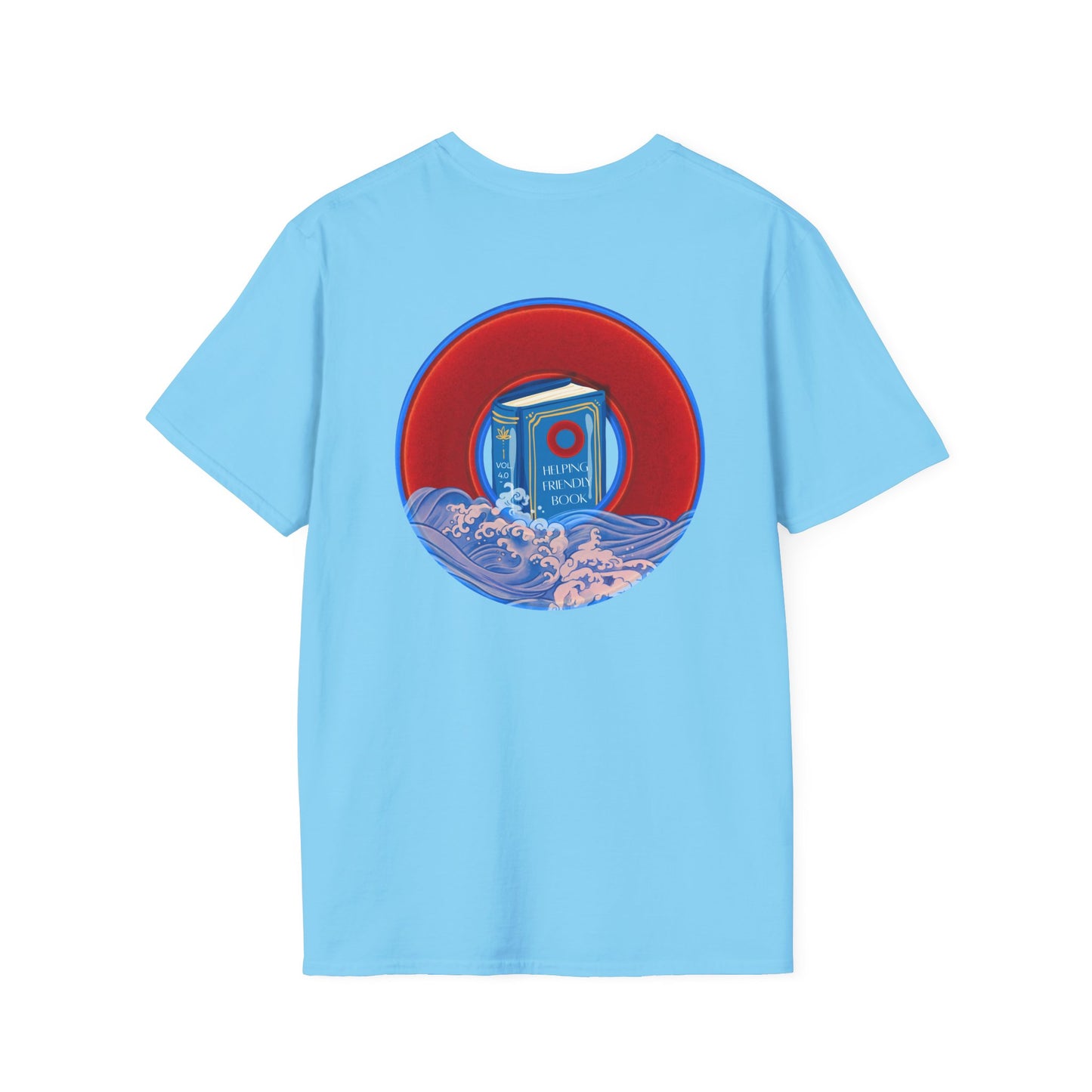 Classic Donut Tee - Unisex Soft-Style - "Helping Phriendly Donut Tee" - vivid red donut - w/flow - variant 3