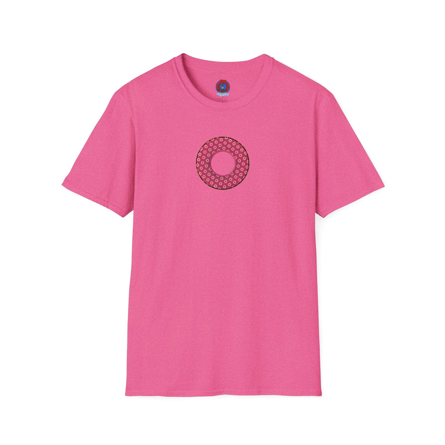 Plain Donuts/Unisex Soft-Style - "Plain Electric Paradoxical Donuts" - dark magenta/coral donuts