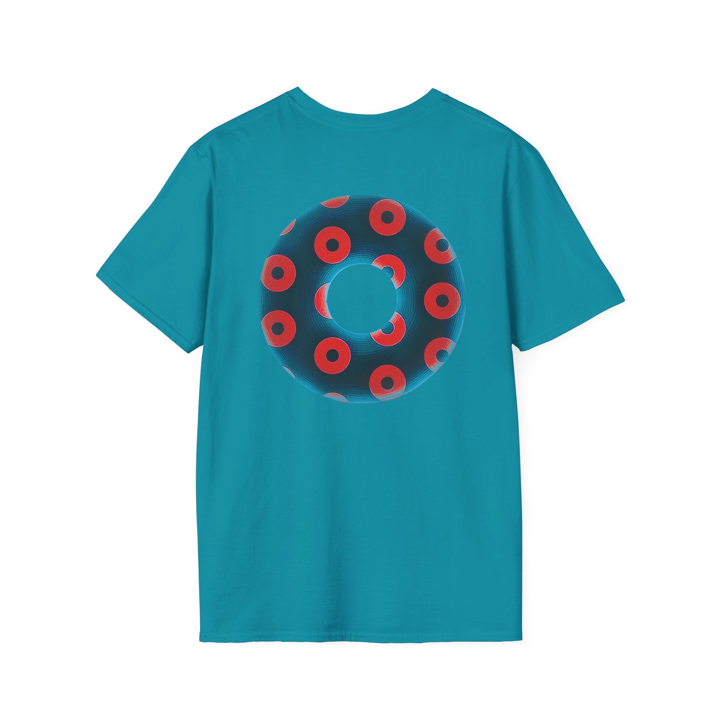 Plain Donuts/Unisex Soft-Style - "Plain Blimpy Paradoxical Donuts" - steel blue/red donuts