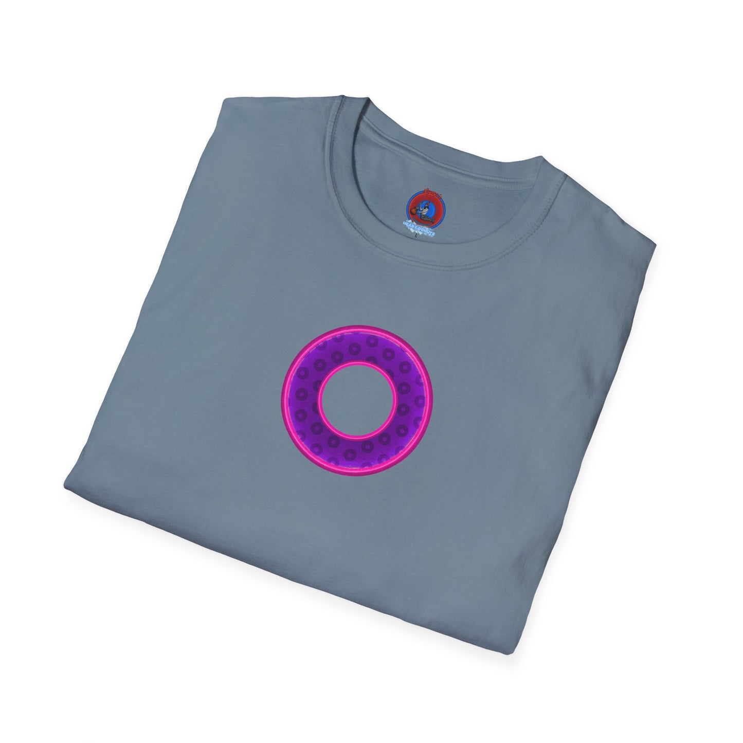 Plain Donuts/Unisex Soft-Style - "Plain Wide Mouthed Paradoxical Donuts" - dark purple/bright magenta donuts