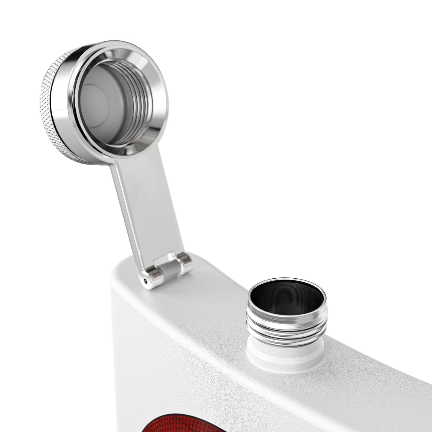 Lump's Donut Flask 6 oz -  "It's Ice... Cube's Donut Flask" - variant 1 - red cubed donut - [*w/your choice of 6 backgrounds]