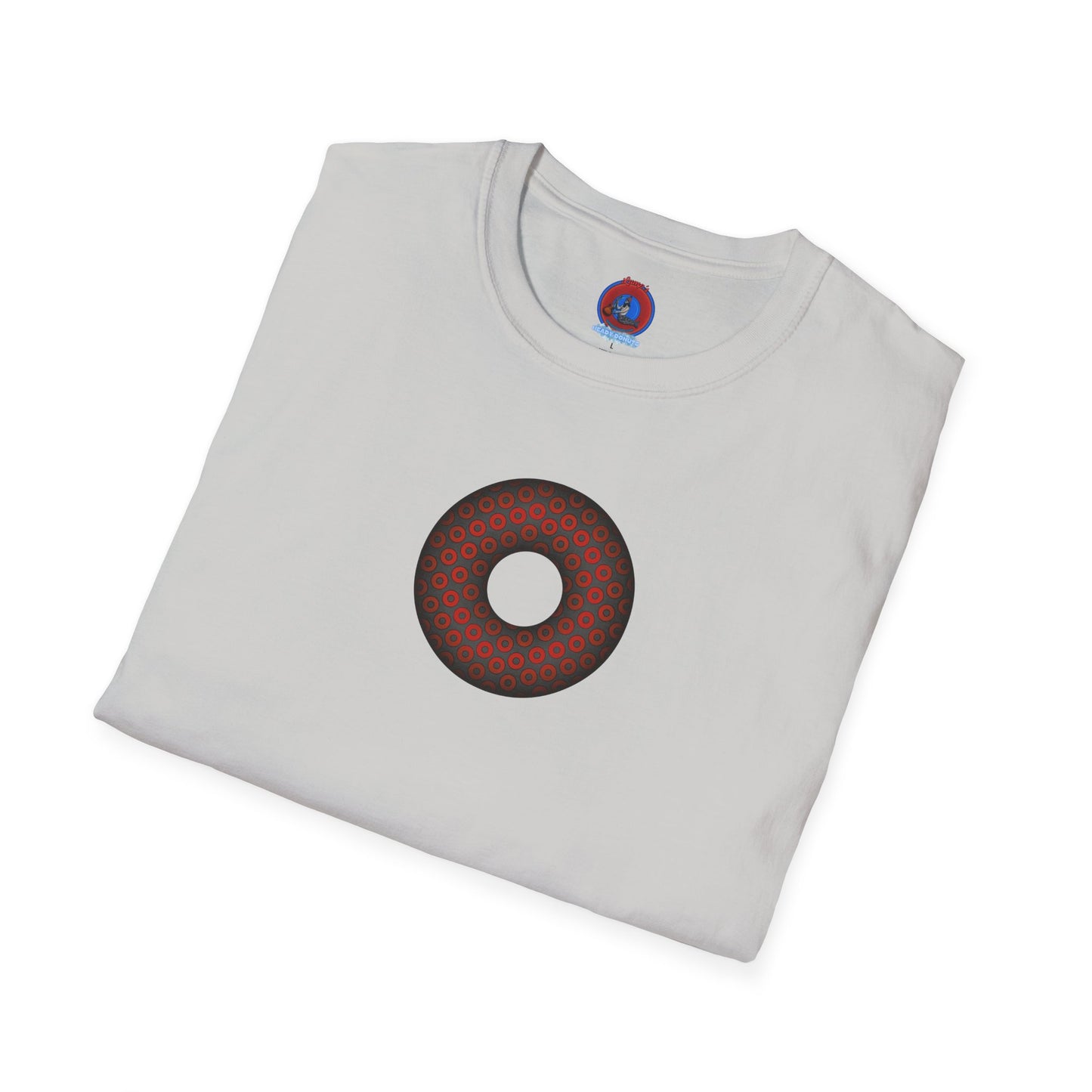 Plain Donuts/Unisex Soft-Style - "Plain Paradoxical Grided Donut" - red/dark gray donuts
