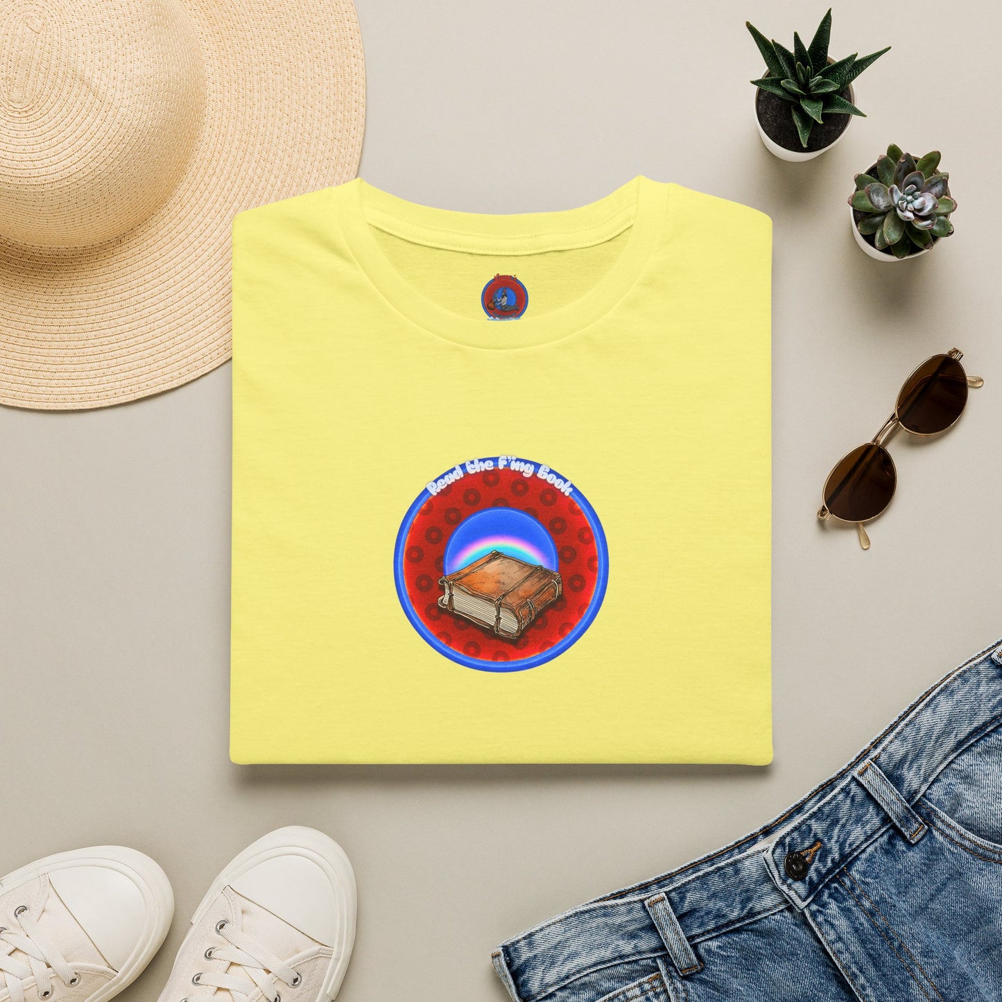 Classic Donut Tee - Unisex Soft-Style - "Read the F'ing Donut" - red/blue paradoxical donut
