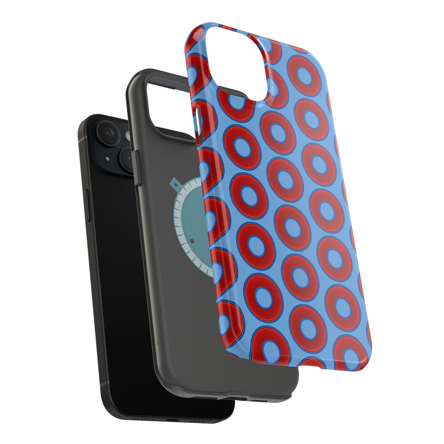 Magnetic Tough Donut Case - red vivid donut print w/light blue background