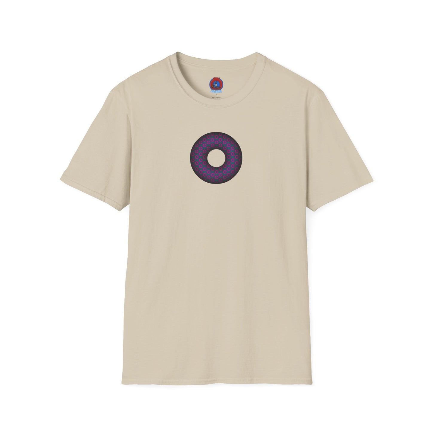 Plain Donuts/Unisex Soft-Style - "Plain Paradoxical Grided Donuts" - dark magenta/faded navy donuts