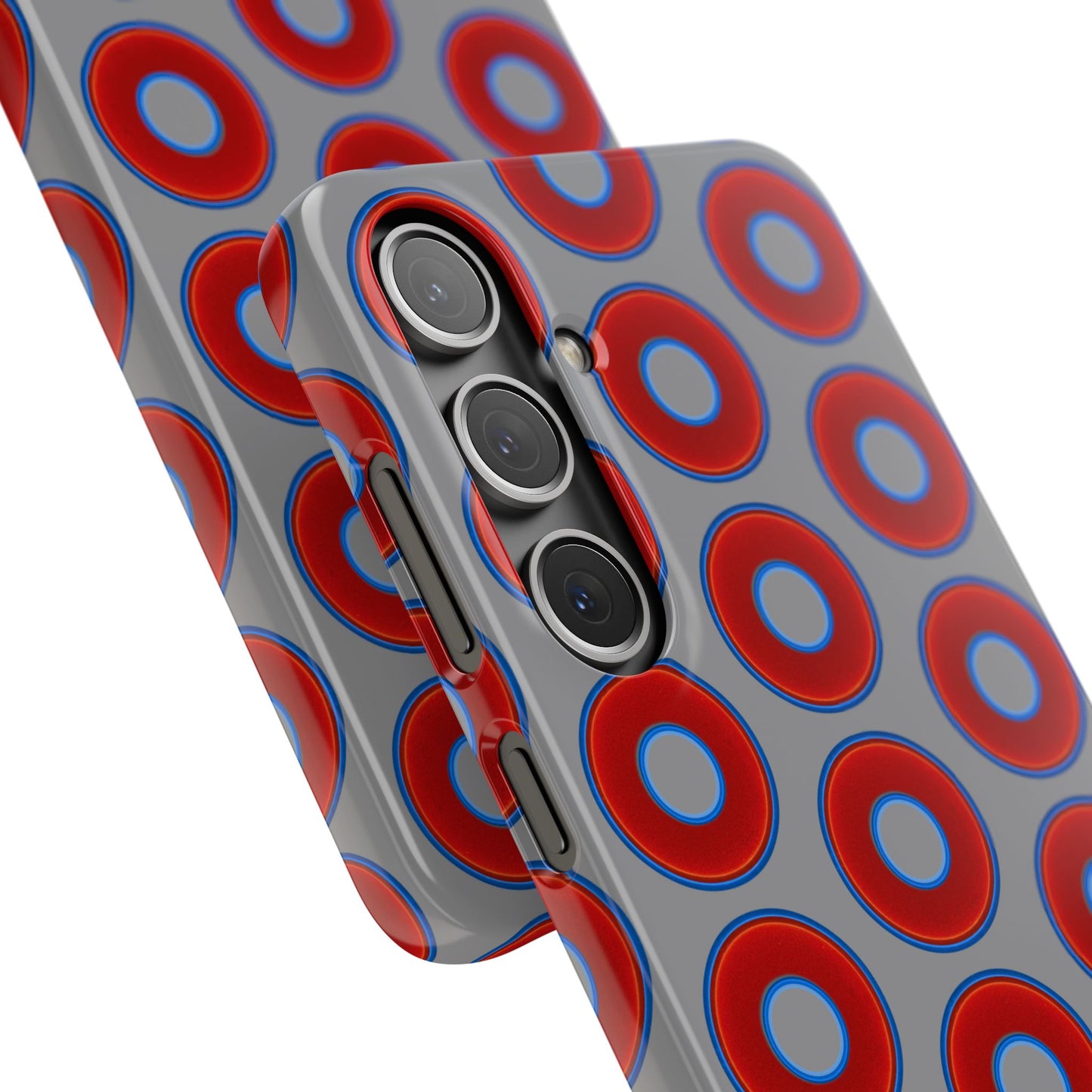 Donut Snap Case - red vivid donut print w/gray background