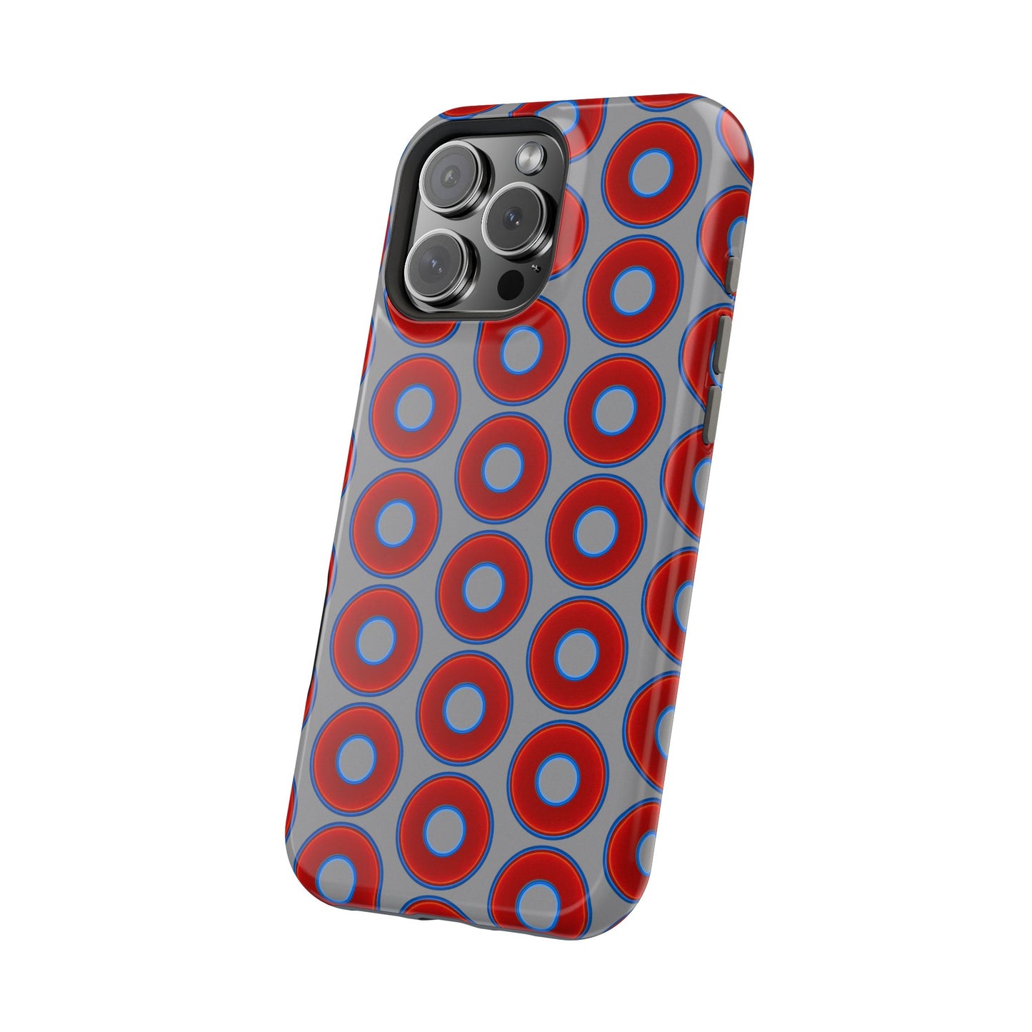 Magnetic Tough Donut Case - red vivid donut print w/gray background