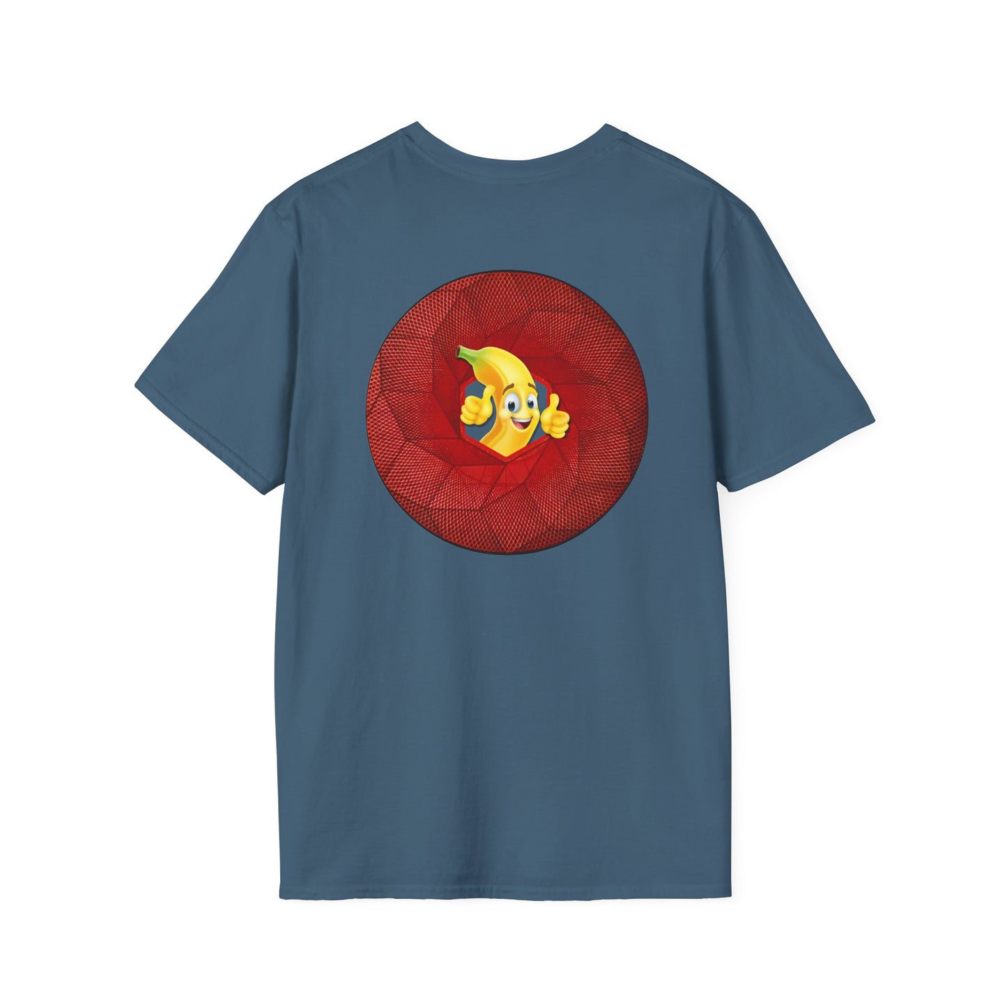 Classic Donut Tee - Unisex Soft-Style - "Dis sheet, it's bananas!" - series 1.0 - variant 1 - cubed red donut
