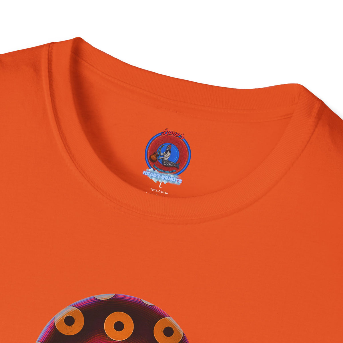 Classic Donut Tee - Unisex Soft-Style - "Every 46th Day Tee Shirt" - paradoxical dark magenta/orange donut