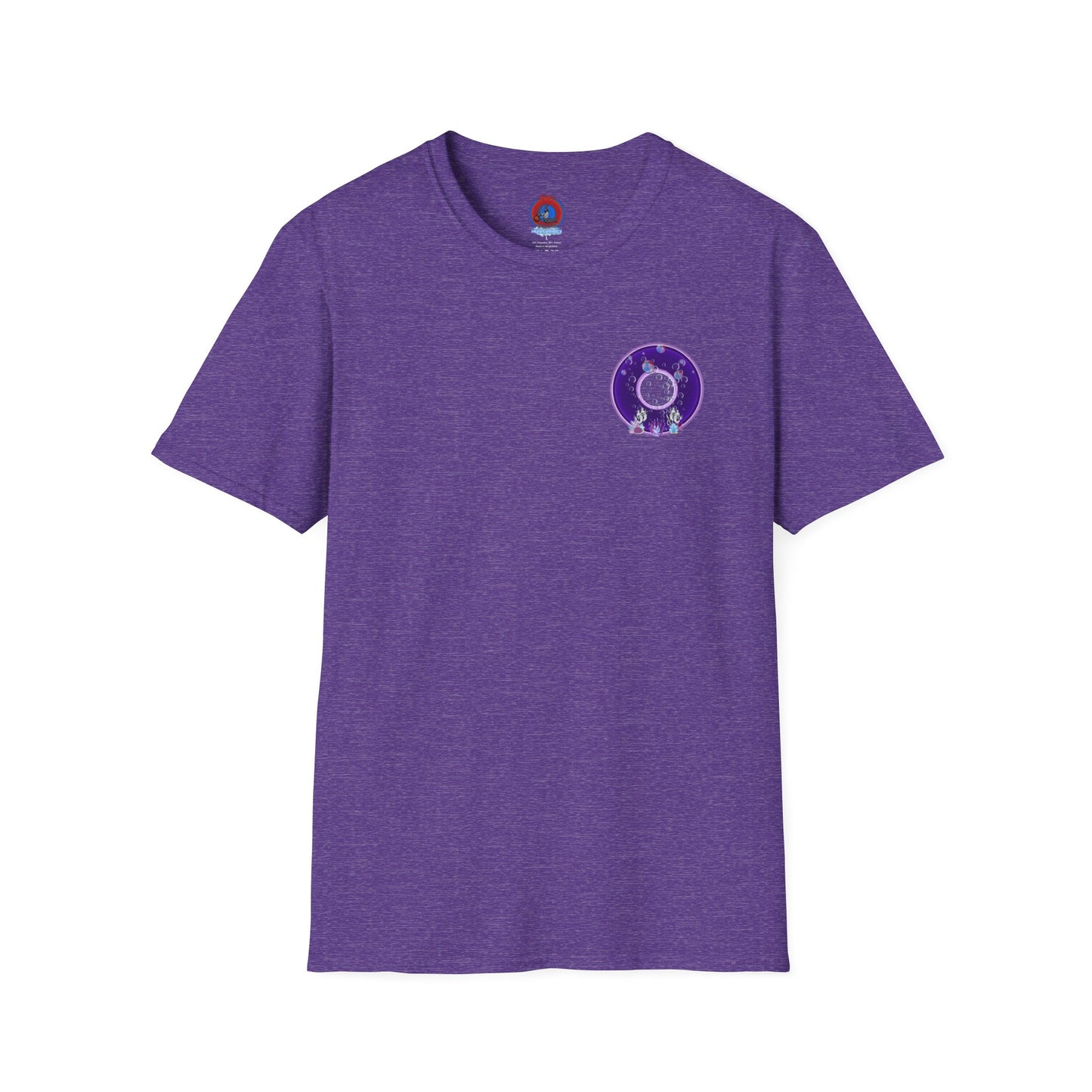 Classic Donut Tee - Unisex Soft-Style - "Sure That Sirens Made This Donut For Me" - vivid dark purple/light purple donut