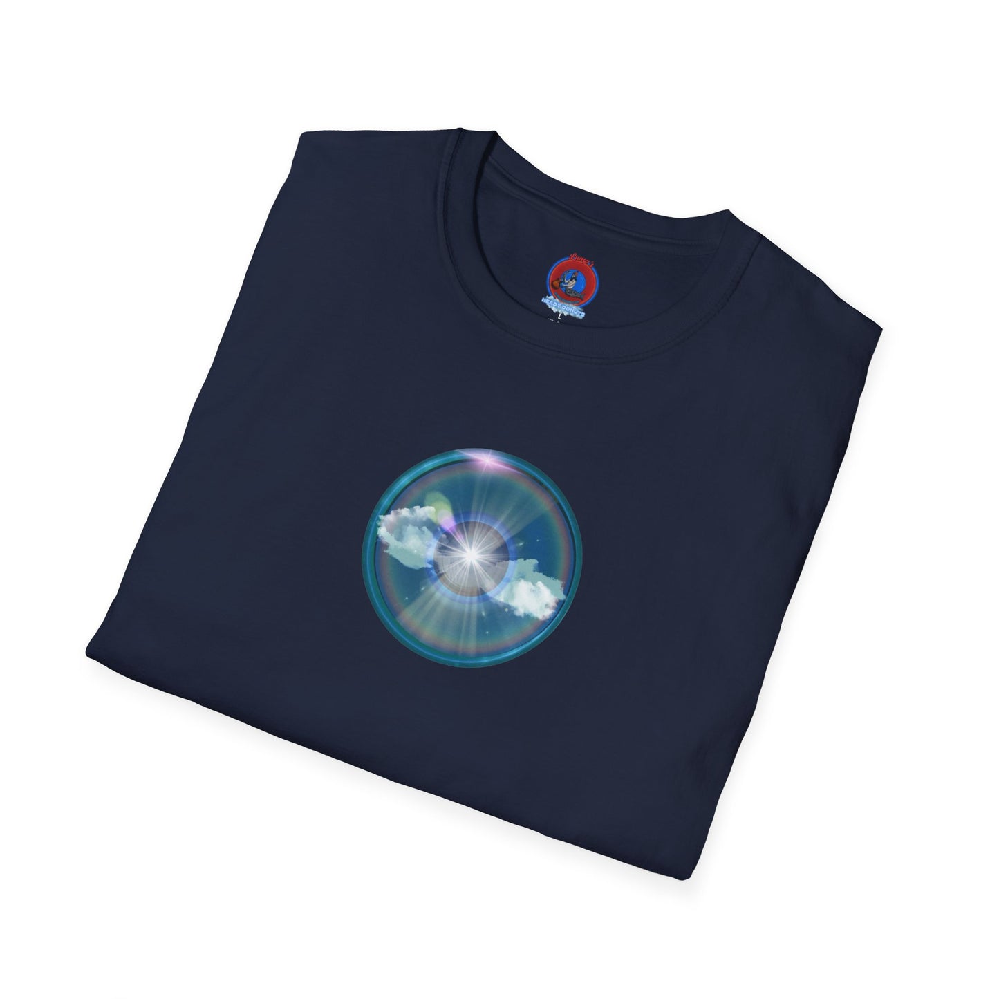 Classic Donut Tee - Unisex Soft-Style - "The Original Divided Donut' - light blue sky donut