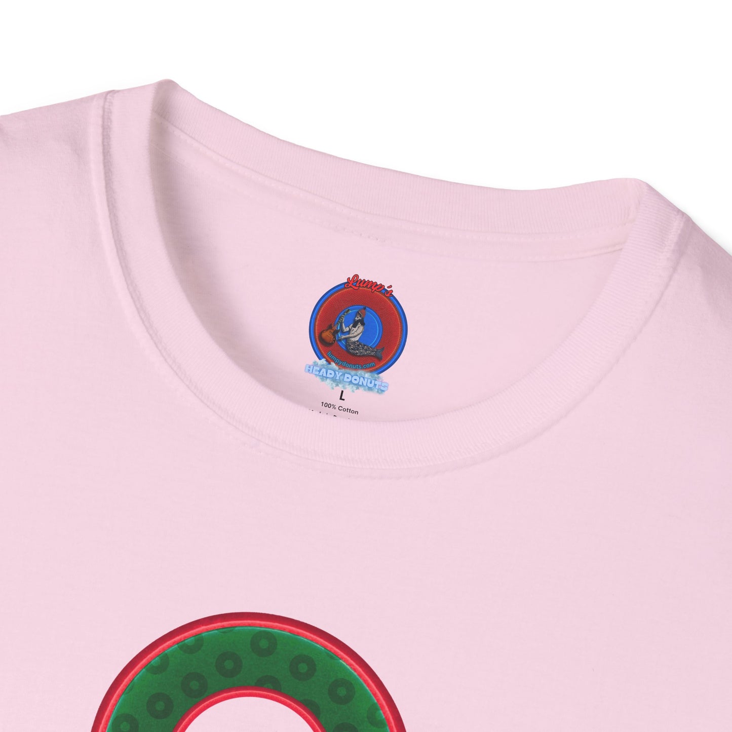 Plain Donuts/Unisex Soft-Style - "Plain Wide Mouthed Paradoxical Donuts" - dark green/red donuts