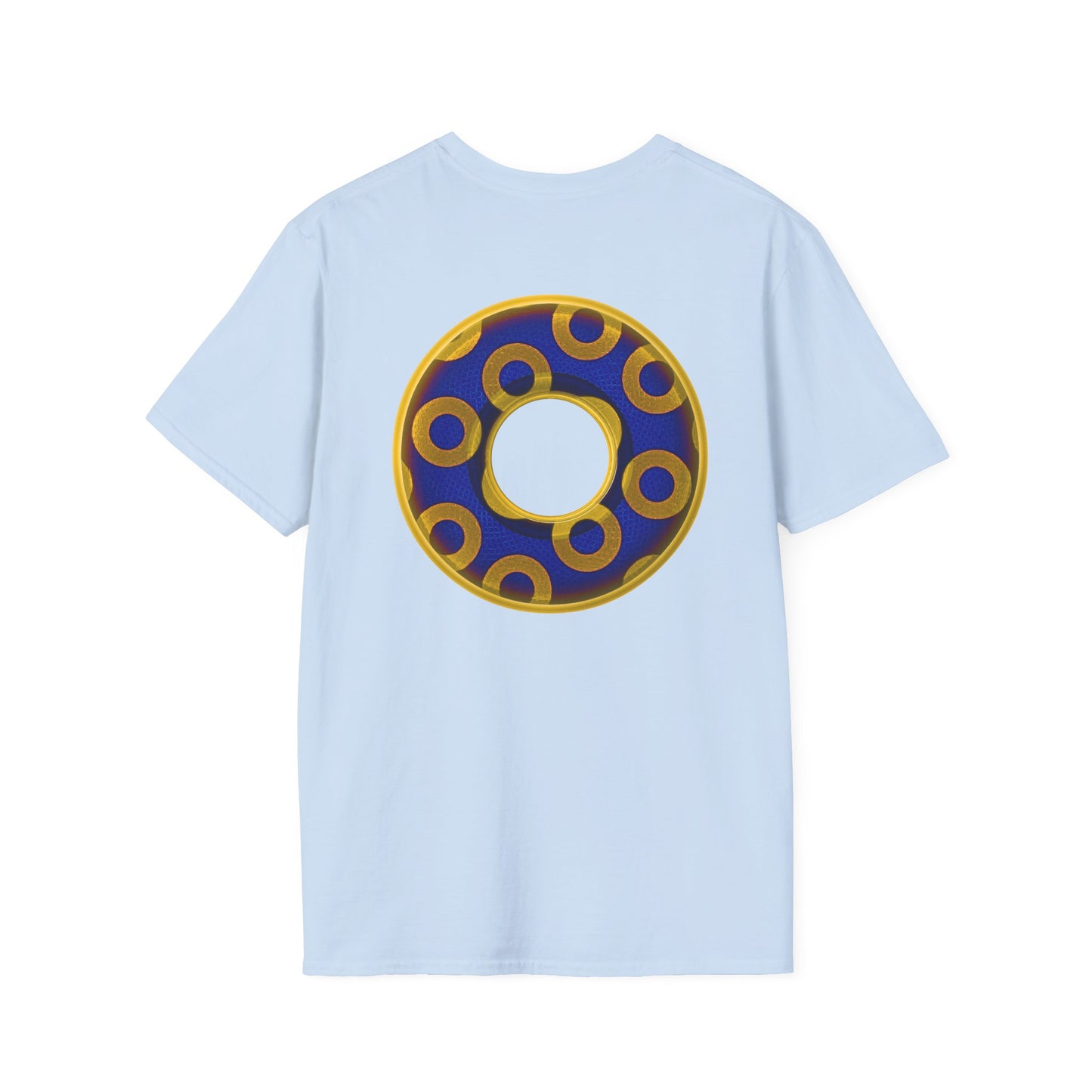 Plain Donuts/Unisex Soft-Style - "Plain Rustic Paradoxical Donuts" - yellow/dark blue donuts