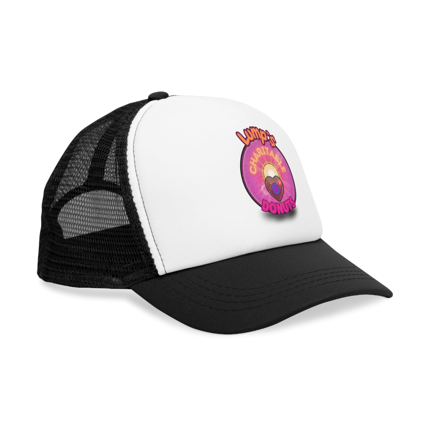 Lumpy Trucker Hat - "The Lump's Charitable Donut" - pink donut [*100% of profit to our general charity fund - for this print]