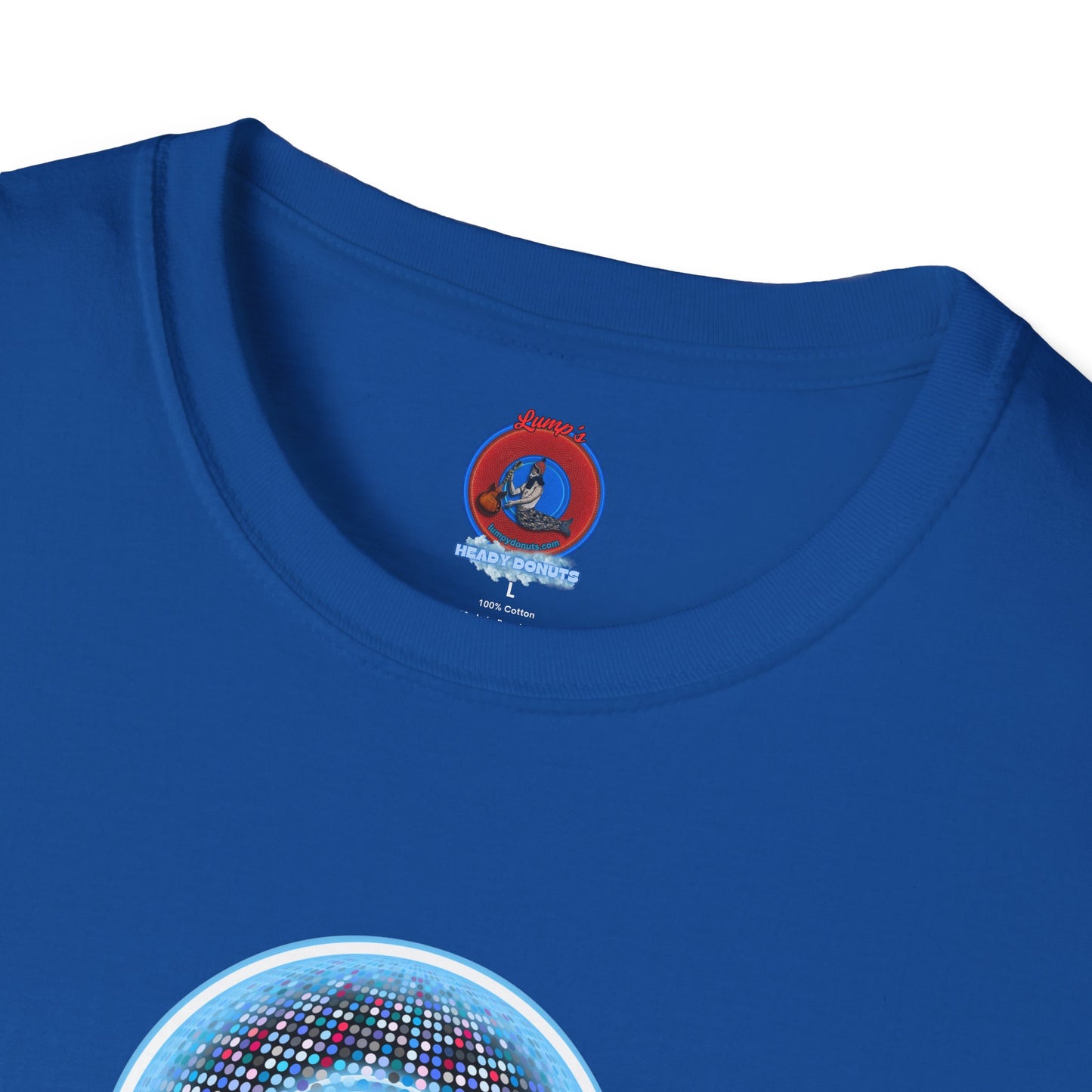 Classic Donut Tee - Unisex Soft-Style - "Microdot Donut" - light blue pixilated donut